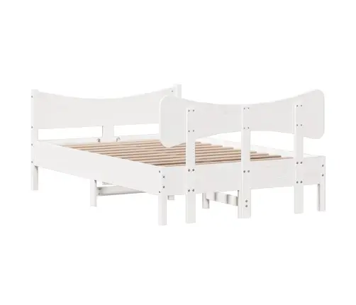 Gulta Bez Matrača, Balts, 120X190 Cm, Priedes Masīvkoks Vidaxl