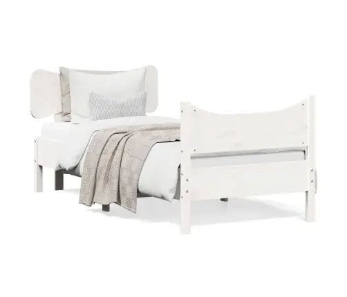 Gulta Bez Matrača, Balts, 75X190 Cm, Priedes Masīvkoks Vidaxl