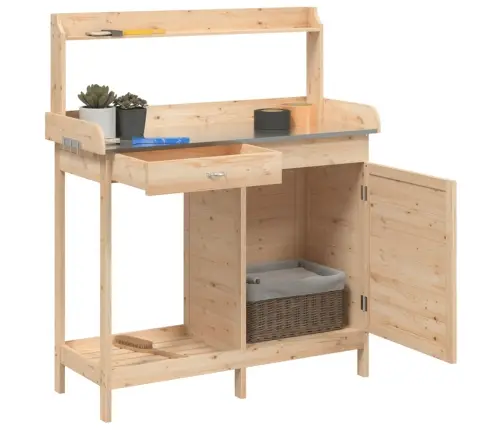 Sodinimo Stalas Su Spintele, 110,5X45X124,5cm Eglės Masyvas