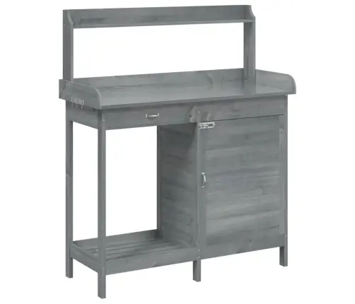 Stādīšanas Galds Ar Skapīti, Pelēks, 110,5X45X124,5 Cm, Egle Vidaxl