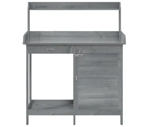 Stādīšanas Galds Ar Skapīti, Pelēks, 110,5X45X124,5 Cm, Egle Vidaxl