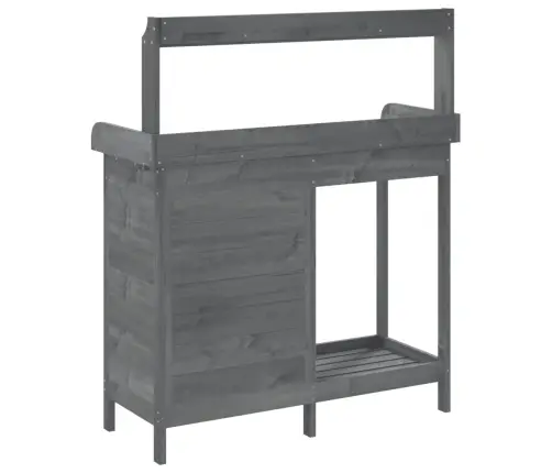 Stādīšanas Galds Ar Skapīti, Pelēks, 110,5X45X124,5 Cm, Egle Vidaxl
