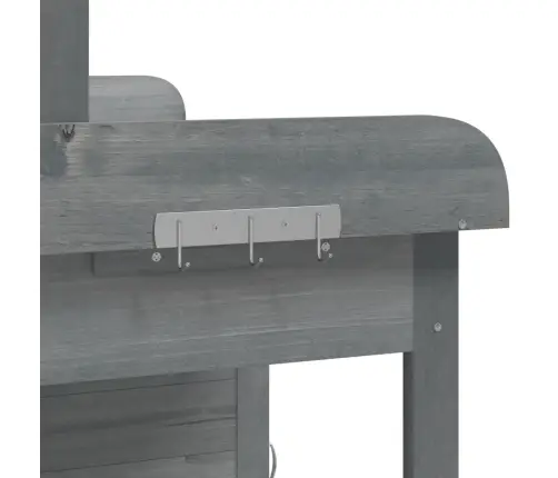 Stādīšanas Galds Ar Skapīti, Pelēks, 110,5X45X124,5 Cm, Egle Vidaxl