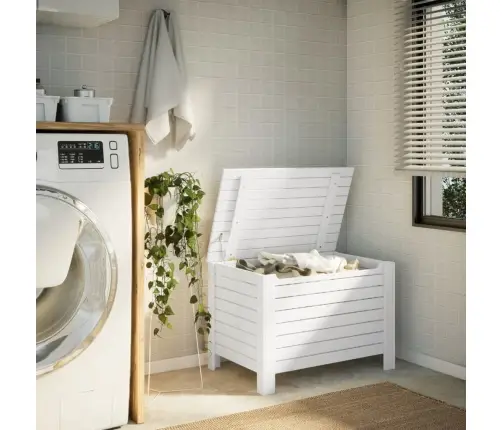 Uzglabāšanas Kaste Ar Vāku Rana, Balta, 80X49X54 Cm, Priede Vidaxl