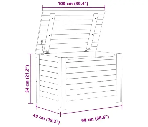 Kaanega Hoiukast "Rana" Valge, 100 X 49 X 54 cm Männipuit