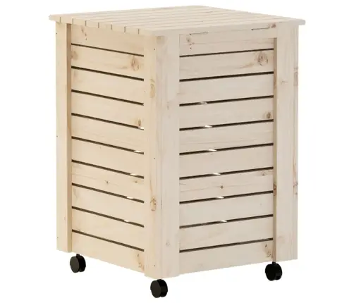 Veļas Kaste Ar Riteņiem Rana, 45X45X64 Cm, Priedes Koks Vidaxl
