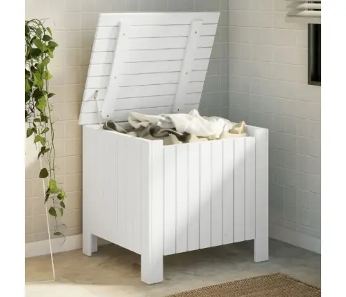 Uzglabāšanas Kaste Ar Vāku Rana, Balta, 60X49X54 Cm, Priede Vidaxl