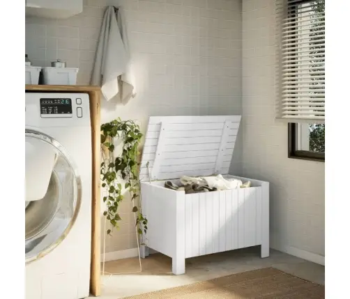 Uzglabāšanas Kaste Ar Vāku Rana, Balta, 80X49X54 Cm, Priede Vidaxl