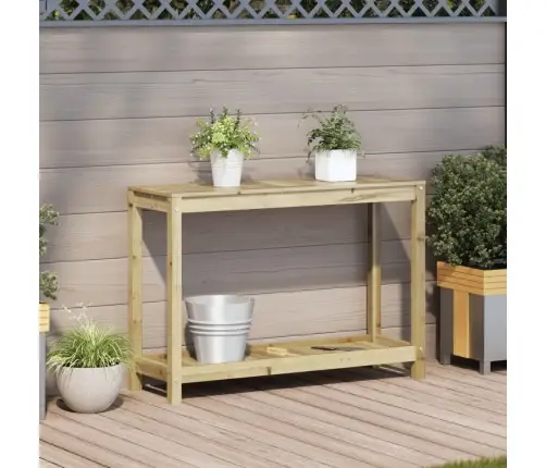 Stādīšanas Galds Ar Plauktu, 108X35X75 Cm, Priedes Masīvkoks Vidaxl