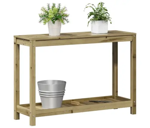 Stādīšanas Galds Ar Plauktu, 108X35X75 Cm, Priedes Masīvkoks Vidaxl