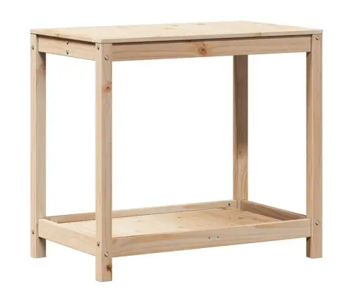 Stādīšanas Galds Ar Plauktu, 82,5X50X75 Cm, Priedes Masīvkoks Vidaxl