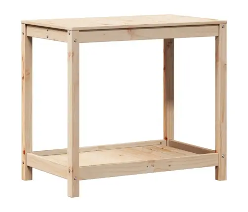 Stādīšanas Galds Ar Plauktu, 82,5X50X75 Cm, Priedes Masīvkoks Vidaxl