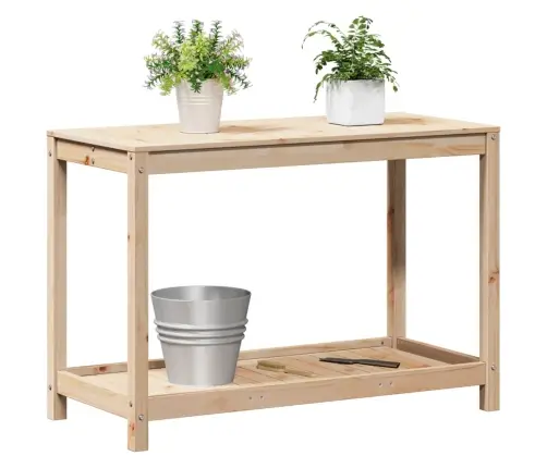 Stādīšanas Galds Ar Plauktu, 108X50X75 Cm, Priedes Masīvkoks Vidaxl