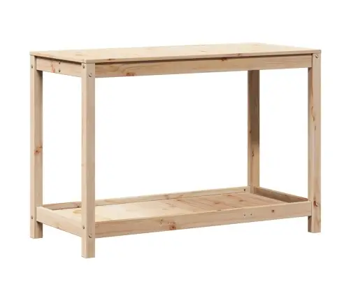 Stādīšanas Galds Ar Plauktu, 108X50X75 Cm, Priedes Masīvkoks Vidaxl