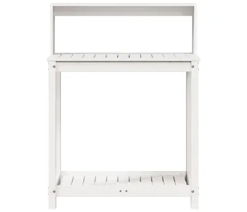 Stādīšanas Galds Ar Plauktiem, Balts, 82,5X50X109,5 Cm, Priede Vidaxl