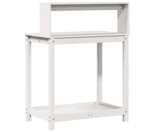 Stādīšanas Galds Ar Plauktiem, Balts, 82,5X50X109,5 Cm, Priede Vidaxl