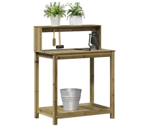 Sodinimo Stalas Su Lentynomis, 82,5X50X109,5cm Pušis