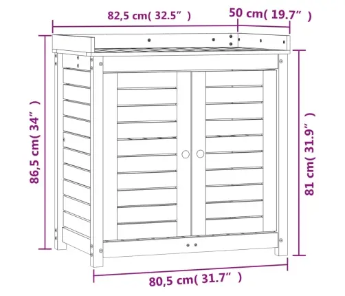 Sodinimo Stalas Su Lentynomis, Baltas, 82,5X50X86,5cm Pušis