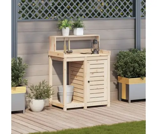 Stādīšanas Galds Ar Plauktiem, 82,5X50X109,5 Cm, Priedes Koks Vidaxl