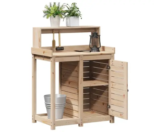 Stādīšanas Galds Ar Plauktiem, 82,5X50X109,5 Cm, Priedes Koks Vidaxl