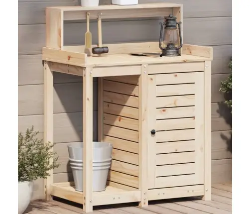 Stādīšanas Galds Ar Plauktiem, 82,5X50X109,5 Cm, Priedes Koks Vidaxl