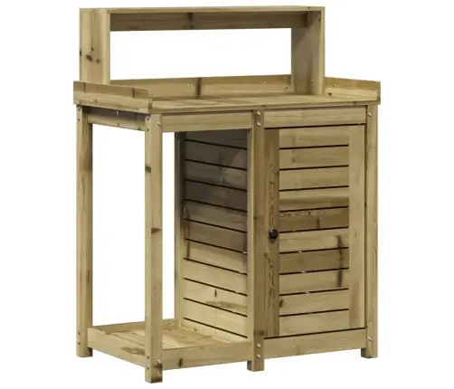 Stādīšanas Galds Ar Plauktiem, 82,5X50X109,5 Cm, Priedes Koks Vidaxl