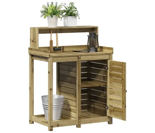 Stādīšanas Galds Ar Plauktiem, 82,5X50X109,5 Cm, Priedes Koks Vidaxl