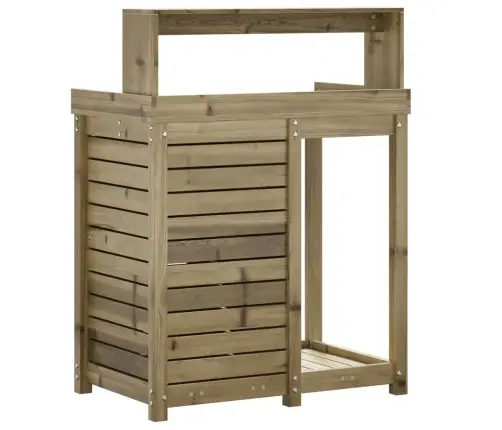 Stādīšanas Galds Ar Plauktiem, 82,5X50X109,5 Cm, Priedes Koks Vidaxl