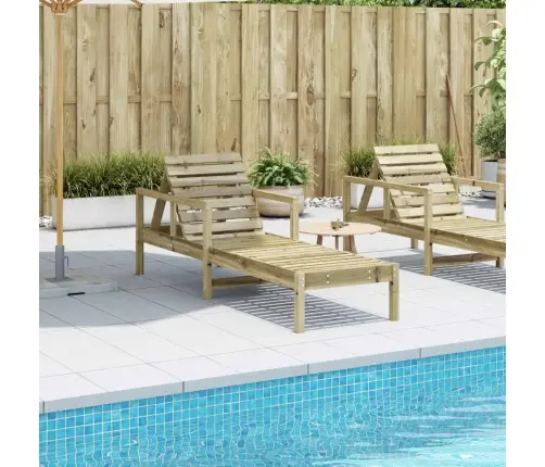 Saulės Gultas, 199,5X62X55cm Impregnuota Pušies Mediena