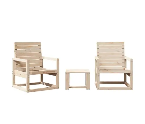 3-Daļīgs Dārza Atpūtas Mēbeļu Komplekts, Priedes Masīvkoks Vidaxl