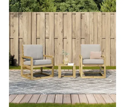 Sodo Poilsio Baldų Komplektas, 3 Dalių, Impregnuota Pušis