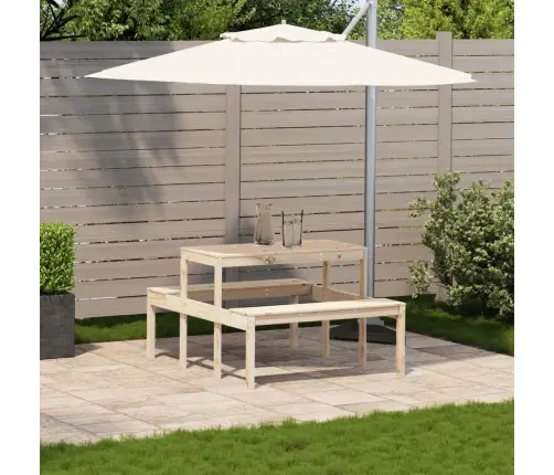 Piknika Galds, 110X134X75 Cm, Priedes Masīvkoks Vidaxl