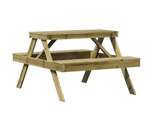 Piknika Galds, 105X134X75 Cm, Impregnēts Priedes Masīvkoks Vidaxl