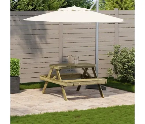 Piknika Galds, 105X134X75 Cm, Impregnēts Priedes Masīvkoks Vidaxl