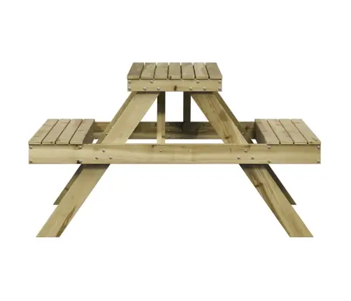 Piknika Galds, 105X134X75 Cm, Impregnēts Priedes Masīvkoks Vidaxl