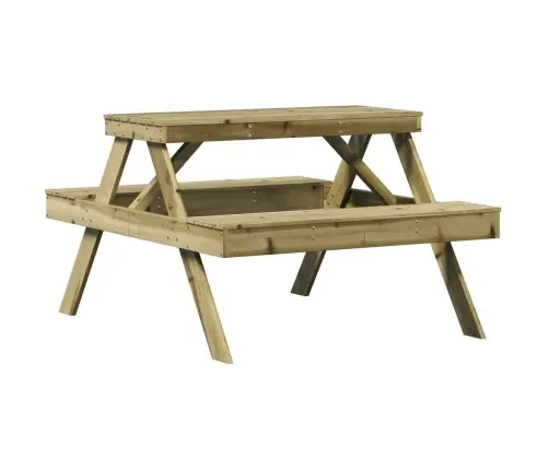Piknika Galds, 105X134X75 Cm, Impregnēts Priedes Masīvkoks Vidaxl