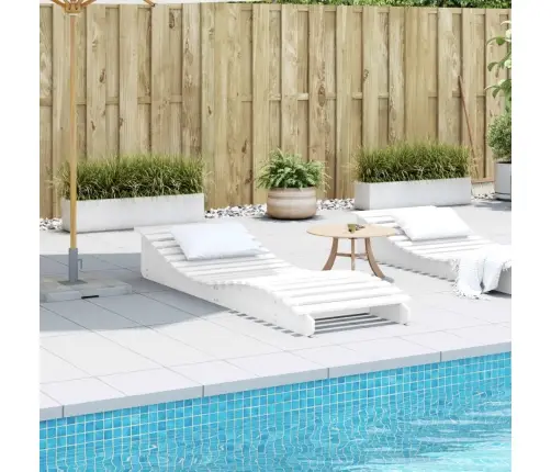 Saulės Gultas, Baltas, 205X60X31,5cm Pušies Medienos Masyvas Saulės Gultas, Baltas, 205X60X31,5cm Pušies Medienos Masyvas