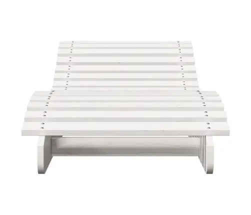 Saulės Gultas, Baltas, 205X60X31,5cm Pušies Medienos Masyvas Saulės Gultas, Baltas, 205X60X31,5cm Pušies Medienos Masyvas