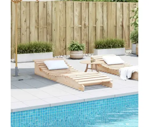 Saulės Gultas, 205X70X31,5cm Pušies Medienos Masyvas