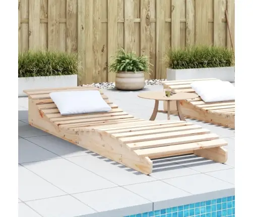 Saulės Gultas, 205X70X31,5cm Pušies Medienos Masyvas