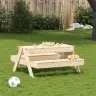 Piknika Galds Ar Smilšu Kasti Bērniem, Priedes Masīvkoks Vidaxl
