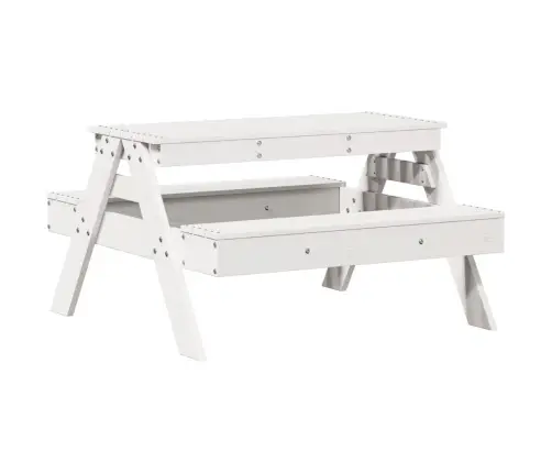 Piknika Galds Bērniem, Balts, 88X97X52 Cm, Priedes Masīvkoks Vidaxl