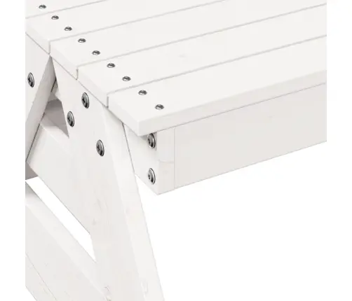 Piknika Galds Bērniem, Balts, 88X97X52 Cm, Priedes Masīvkoks Vidaxl