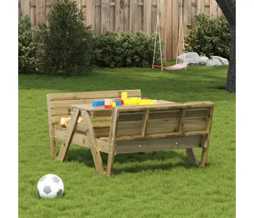 Piknikulaud Lastele, 88 X 122 X 58 cm Immutatud Männipuit