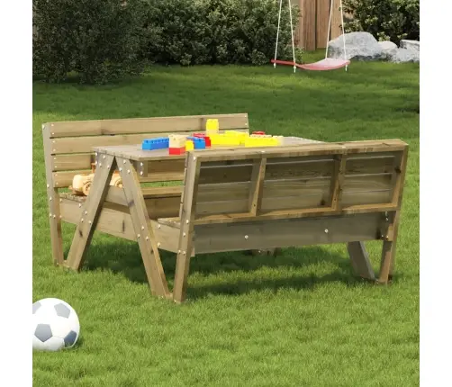 Piknikulaud Lastele, 88 X 122 X 58 cm Immutatud Männipuit