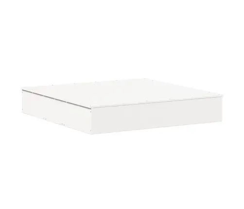 Kaanega Liivakast 111X111X19,5 cm Valge Männipuit