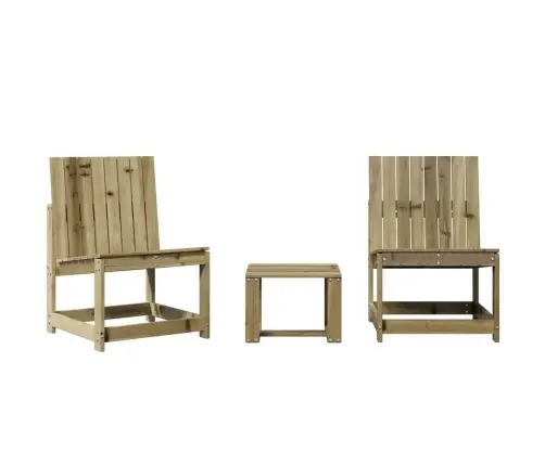 3-Daļīgs Dārza Mēbeļu Komplekts, Impregnēts Priedes Koks Vidaxl