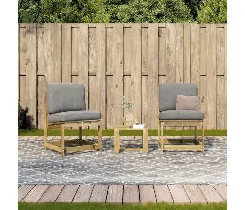3-Daļīgs Dārza Mēbeļu Komplekts, Impregnēts Priedes Koks Vidaxl
