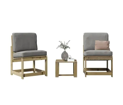 3-Daļīgs Dārza Mēbeļu Komplekts, Impregnēts Priedes Koks Vidaxl