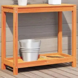 Stādīšanas Galds Ar Plauktu, 82,5X35X75 Cm, Priedes Masīvkoks Vidaxl